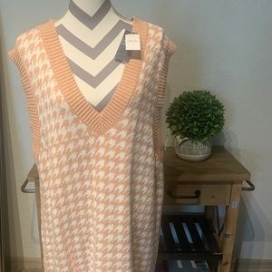 NWT Tall Peach/White Abercrombie Sweater Dress